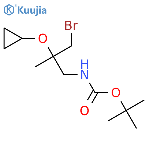 tert-butyl N-(3-bromo-2-cyclopropoxy-2-methylpropyl)carbamate structure