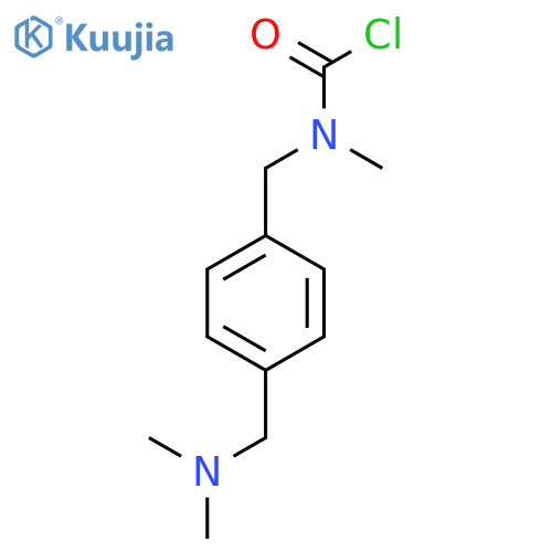 N-({4-[(dimethylamino)methyl]phenyl}methyl)-N-methylcarbamoyl chloride structure