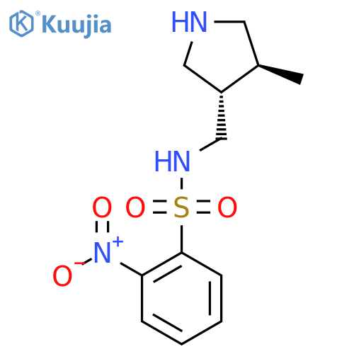 rac-N-{(3R,4R)-4-methylpyrrolidin-3-ylmethyl}-2-nitrobenzene-1-sulfonamide structure