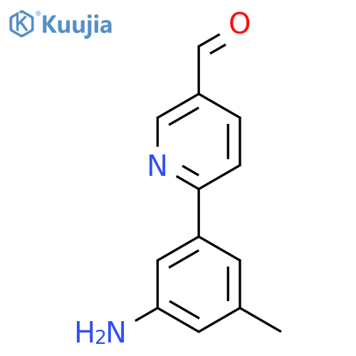 6-(3-amino-5-methylphenyl)pyridine-3-carbaldehyde structure