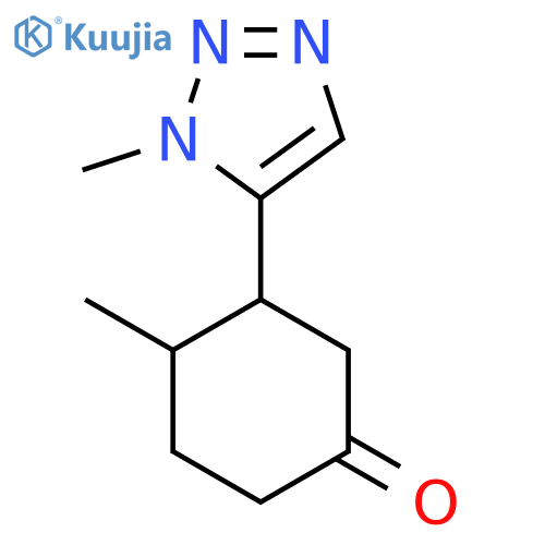 4-methyl-3-(1-methyl-1H-1,2,3-triazol-5-yl)cyclohexan-1-one structure