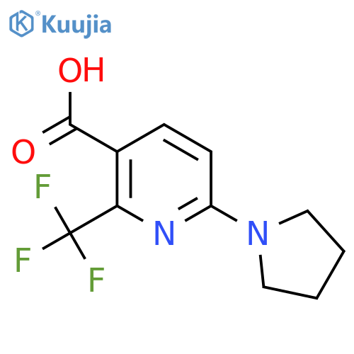 6-(pyrrolidin-1-yl)-2-(trifluoromethyl)pyridine-3-carboxylic acid structure