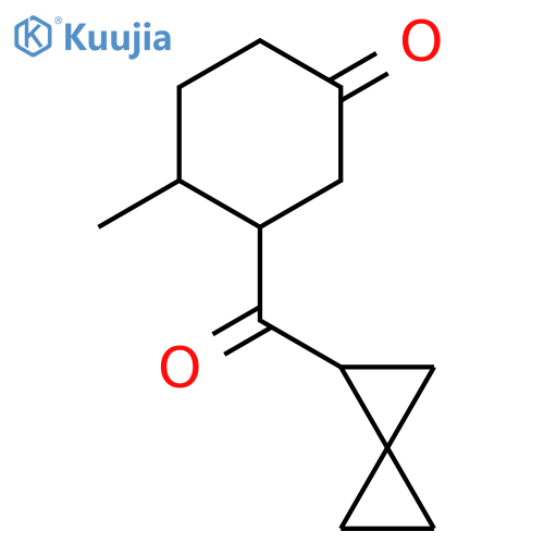 4-Methyl-3-{spiro[2.2]pentane-1-carbonyl}cyclohexan-1-one structure