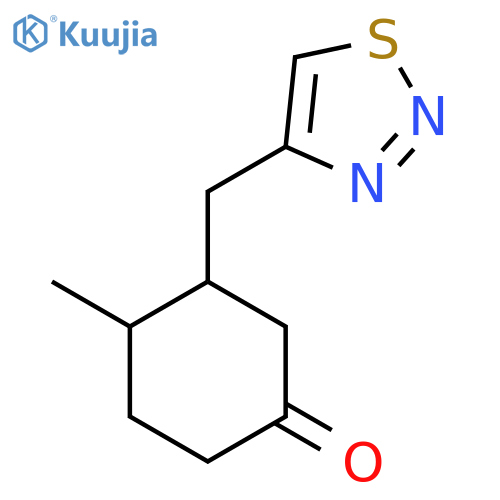 4-Methyl-3-[(1,2,3-thiadiazol-4-yl)methyl]cyclohexan-1-one structure