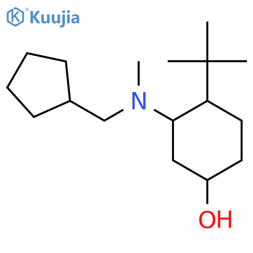 4-Tert-butyl-3-[(cyclopentylmethyl)(methyl)amino]cyclohexan-1-ol structure