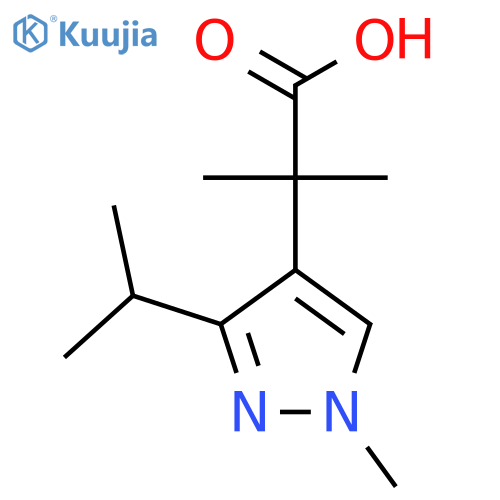 2-methyl-2-1-methyl-3-(propan-2-yl)-1H-pyrazol-4-ylpropanoic acid structure