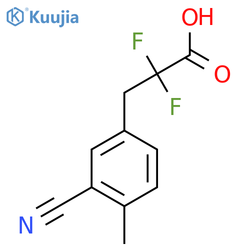 3-(3-cyano-4-methylphenyl)-2,2-difluoropropanoic acid structure