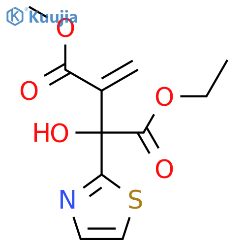 1-ethyl 4-methyl 2-hydroxy-3-methylidene-2-(1,3-thiazol-2-yl)butanedioate structure