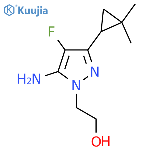 2-[5-amino-3-(2,2-dimethylcyclopropyl)-4-fluoro-1H-pyrazol-1-yl]ethan-1-ol structure