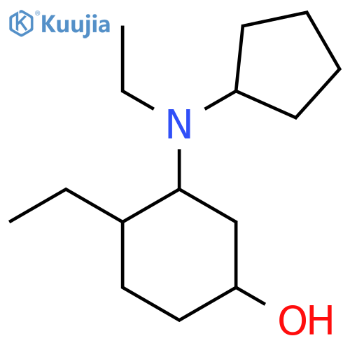 3-[Cyclopentyl(ethyl)amino]-4-ethylcyclohexan-1-ol structure