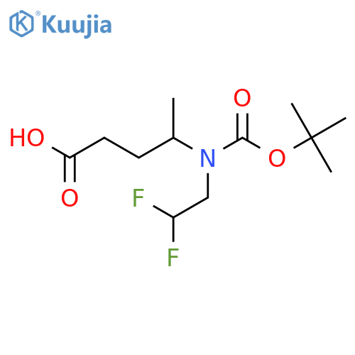 4-{(tert-butoxy)carbonyl(2,2-difluoroethyl)amino}pentanoic acid structure