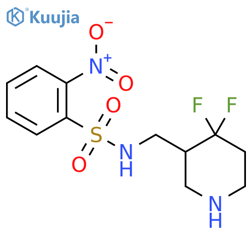 N-[(4,4-difluoropiperidin-3-yl)methyl]-2-nitrobenzene-1-sulfonamide structure