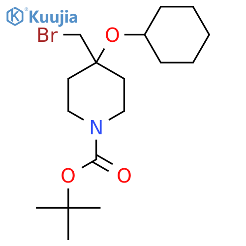 tert-butyl 4-(bromomethyl)-4-(cyclohexyloxy)piperidine-1-carboxylate structure