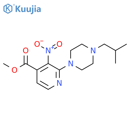 Methyl 2-[4-(2-methylpropyl)piperazin-1-yl]-3-nitropyridine-4-carboxylate structure