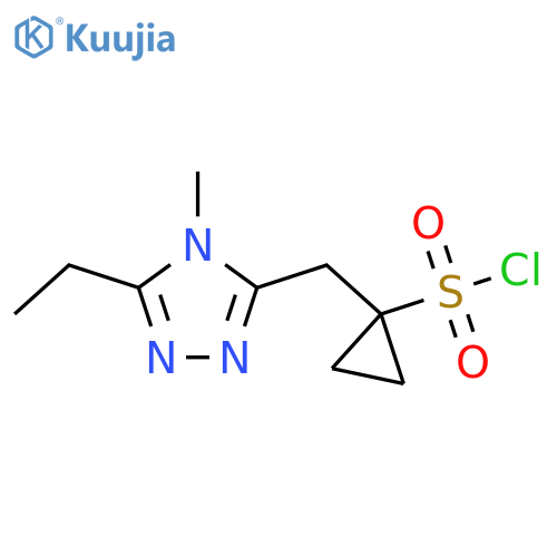 1-(5-ethyl-4-methyl-4H-1,2,4-triazol-3-yl)methylcyclopropane-1-sulfonyl chloride structure