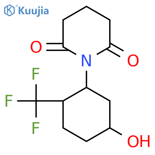 1-[5-Hydroxy-2-(trifluoromethyl)cyclohexyl]piperidine-2,6-dione structure