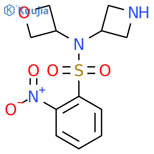 N-(azetidin-3-yl)-2-nitro-N-(oxetan-3-yl)benzene-1-sulfonamide structure