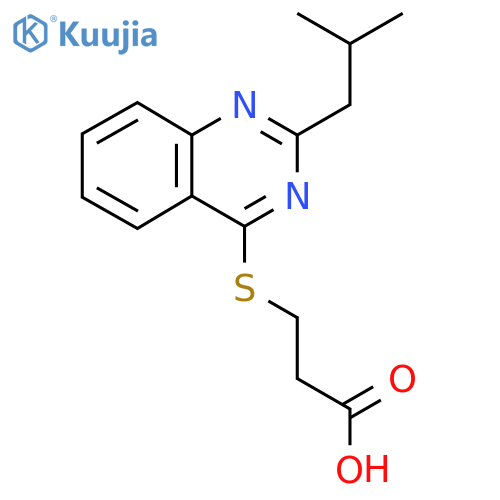 3-{[2-(2-Methylpropyl)quinazolin-4-yl]sulfanyl}propanoic acid structure
