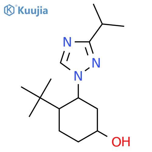 4-tert-butyl-3-[3-(propan-2-yl)-1H-1,2,4-triazol-1-yl]cyclohexan-1-ol structure
