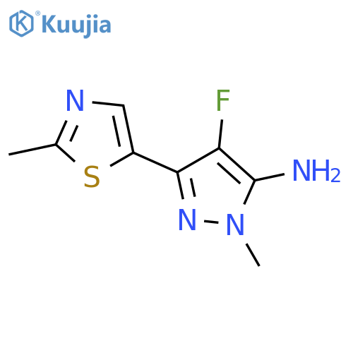 4-fluoro-1-methyl-3-(2-methyl-1,3-thiazol-5-yl)-1H-pyrazol-5-amine structure