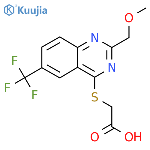2-{[2-(Methoxymethyl)-6-(trifluoromethyl)quinazolin-4-yl]sulfanyl}acetic acid structure