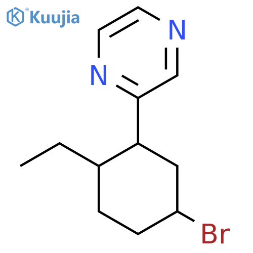 2-(5-Bromo-2-ethylcyclohexyl)pyrazine structure