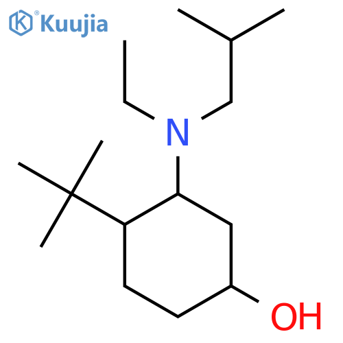 4-Tert-butyl-3-[ethyl(2-methylpropyl)amino]cyclohexan-1-ol structure