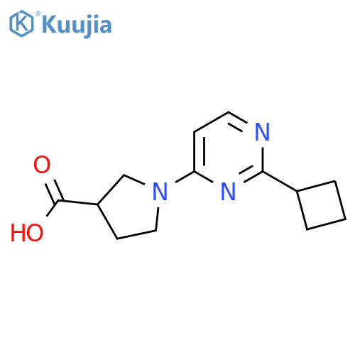 1-(2-Cyclobutylpyrimidin-4-yl)pyrrolidine-3-carboxylic acid structure