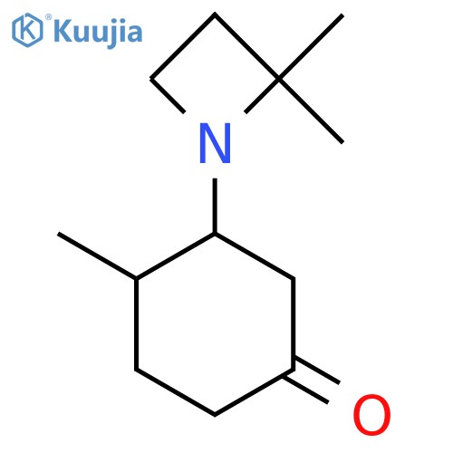 3-(2,2-Dimethylazetidin-1-yl)-4-methylcyclohexan-1-one structure