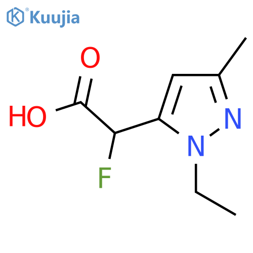 2-(1-ethyl-3-methyl-1H-pyrazol-5-yl)-2-fluoroacetic acid structure