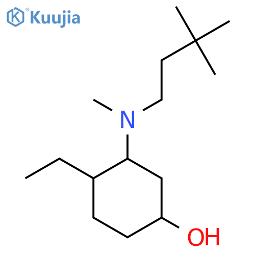 3-[(3,3-Dimethylbutyl)(methyl)amino]-4-ethylcyclohexan-1-ol structure