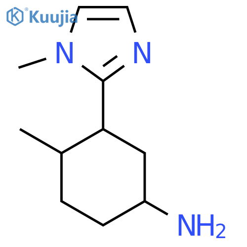 4-methyl-3-(1-methyl-1H-imidazol-2-yl)cyclohexan-1-amine structure