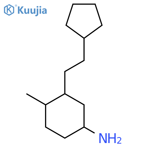 3-(2-Cyclopentylethyl)-4-methylcyclohexan-1-amine structure
