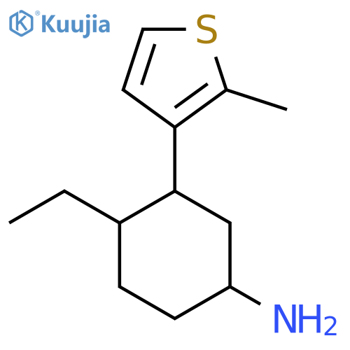 4-Ethyl-3-(2-methylthiophen-3-yl)cyclohexan-1-amine structure