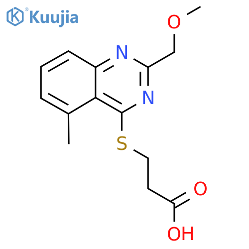 3-{[2-(Methoxymethyl)-5-methylquinazolin-4-yl]sulfanyl}propanoic acid structure
