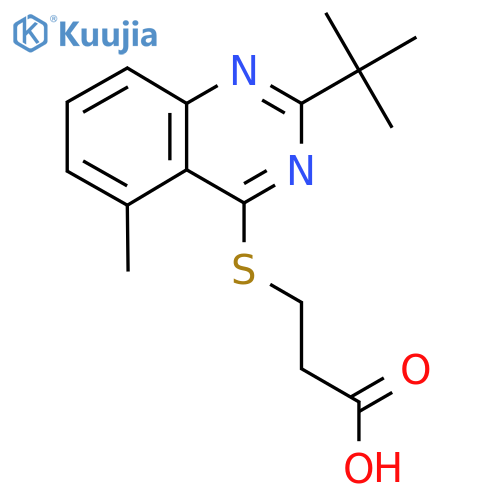 3-[(2-Tert-butyl-5-methylquinazolin-4-yl)sulfanyl]propanoic acid structure