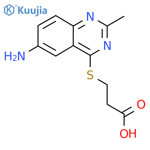 3-[(6-Amino-2-methylquinazolin-4-yl)sulfanyl]propanoic acid structure