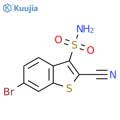 6-bromo-2-cyano-1-benzothiophene-3-sulfonamide structure