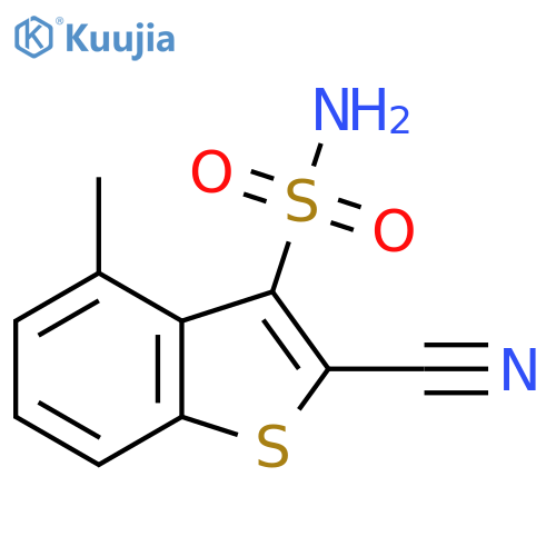 2-cyano-4-methyl-1-benzothiophene-3-sulfonamide structure