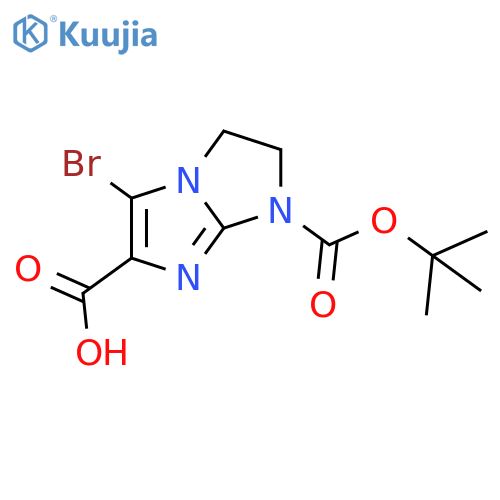 5-bromo-1-(tert-butoxy)carbonyl-1H,2H,3H-1,3diazolo1,2-aimidazole-6-carboxylic acid structure