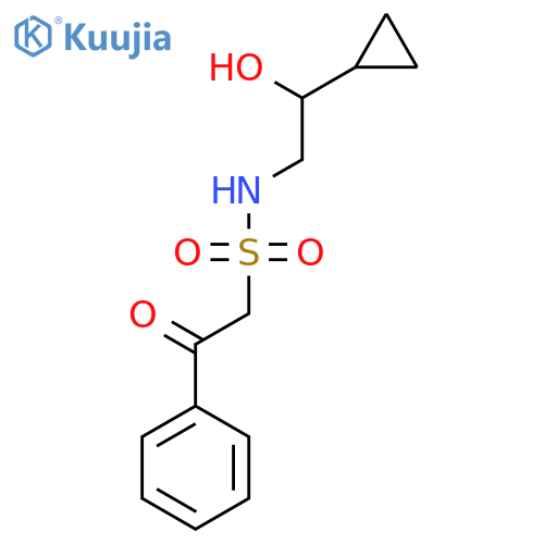 N-(2-cyclopropyl-2-hydroxyethyl)-2-oxo-2-phenylethane-1-sulfonamide structure
