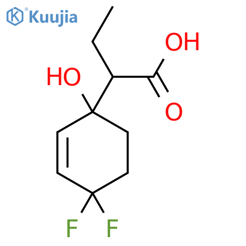 2-(4,4-Difluoro-1-hydroxycyclohex-2-en-1-yl)butanoic acid structure