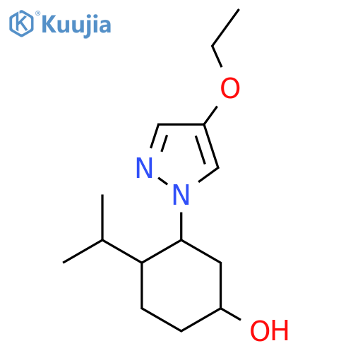 3-(4-ethoxy-1H-pyrazol-1-yl)-4-(propan-2-yl)cyclohexan-1-ol structure