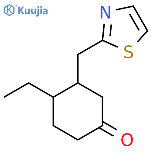 4-Ethyl-3-[(1,3-thiazol-2-yl)methyl]cyclohexan-1-one structure