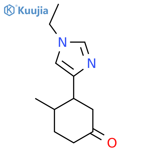 3-(1-ethyl-1H-imidazol-4-yl)-4-methylcyclohexan-1-one structure
