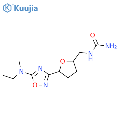 [(5-{5-[Ethyl(methyl)amino]-1,2,4-oxadiazol-3-yl}oxolan-2-yl)methyl]urea structure