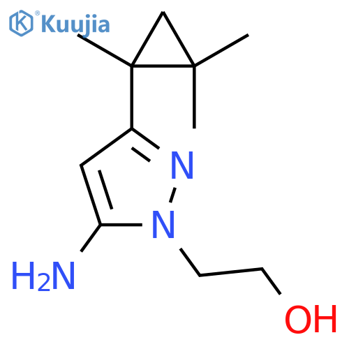 2-[5-amino-3-(1,2,2-trimethylcyclopropyl)-1H-pyrazol-1-yl]ethan-1-ol structure