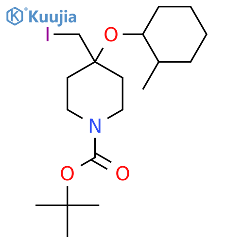 tert-butyl 4-(iodomethyl)-4-(2-methylcyclohexyl)oxypiperidine-1-carboxylate structure