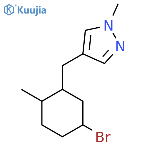 4-[(5-bromo-2-methylcyclohexyl)methyl]-1-methyl-1H-pyrazole structure