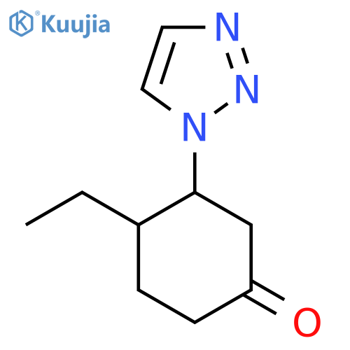 4-ethyl-3-(1H-1,2,3-triazol-1-yl)cyclohexan-1-one structure